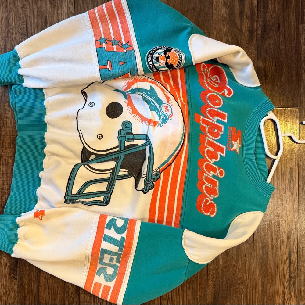 STARTER Teal and White Dolphins Kids Sweatshirt